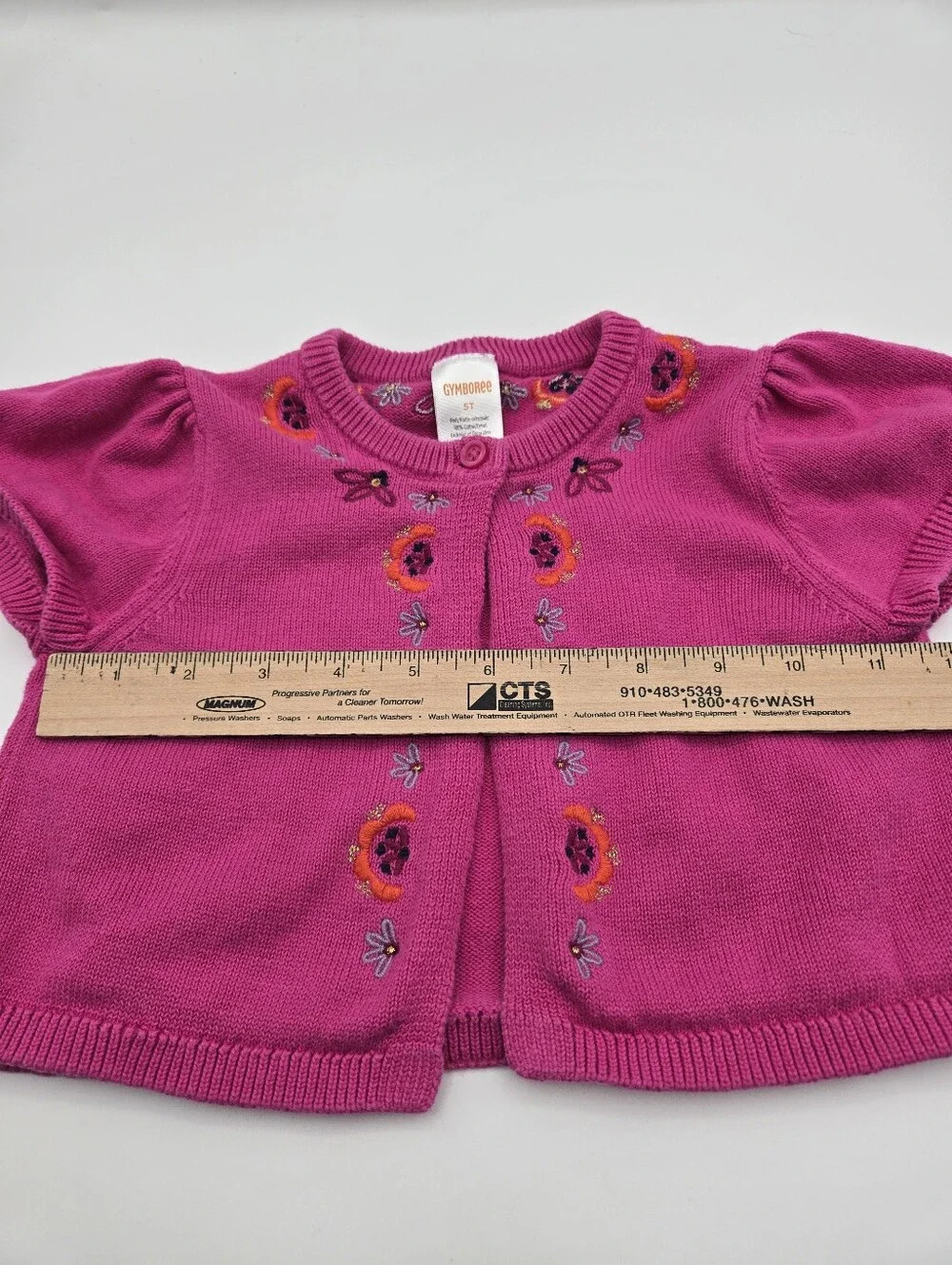 Gymboree Pink Floral Embroidered Cotton Cardigan Sweater Toddler Girl Size 5T